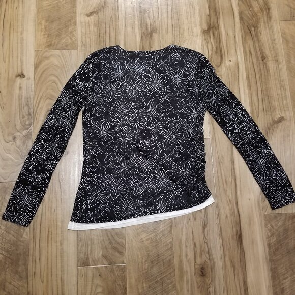 New Kenneth Cole Coquette Ruched Layered Tee Top M Womens Blouse - Picture 6 of 10